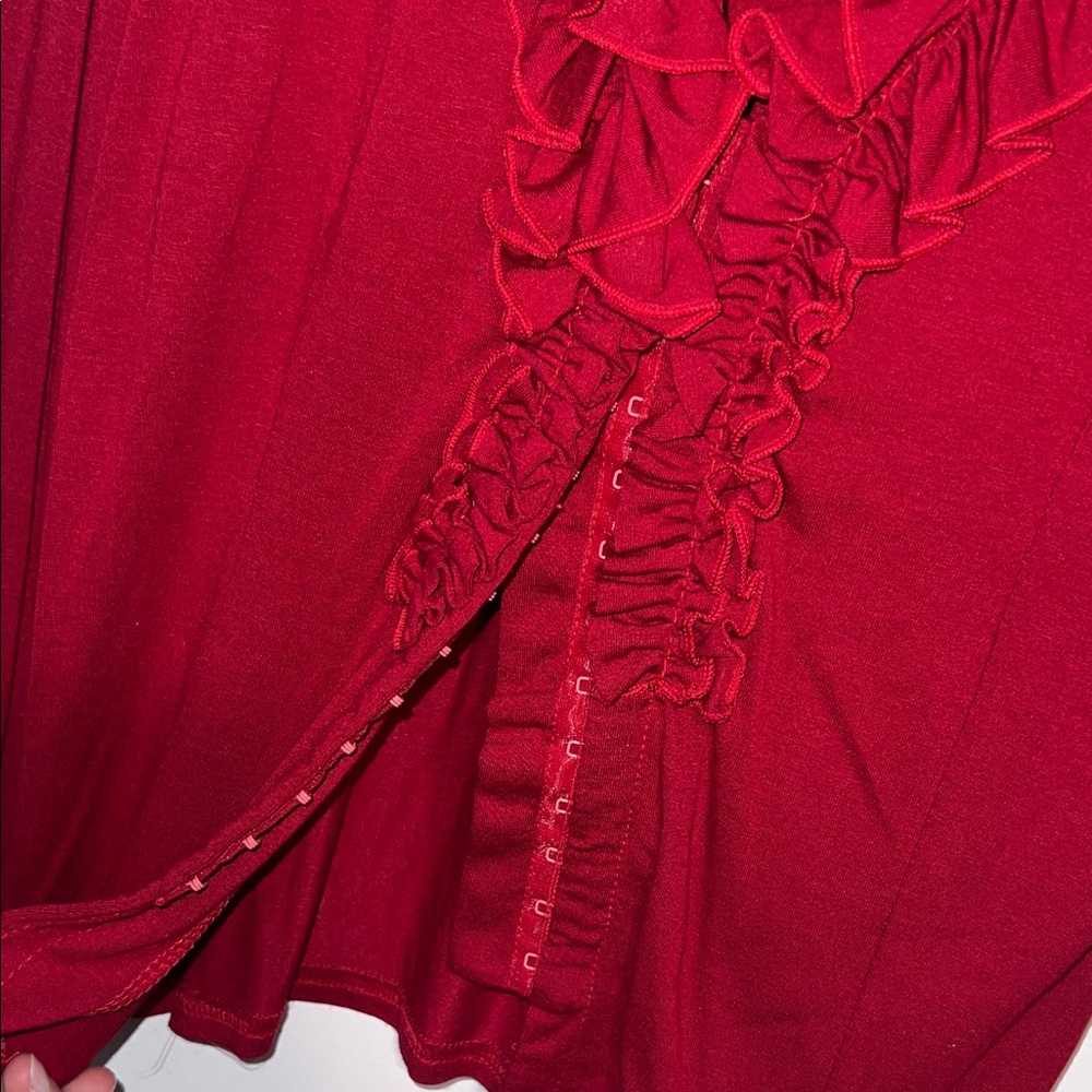 Sharagano Red Ruffled Blouse - Picture 2 of 4